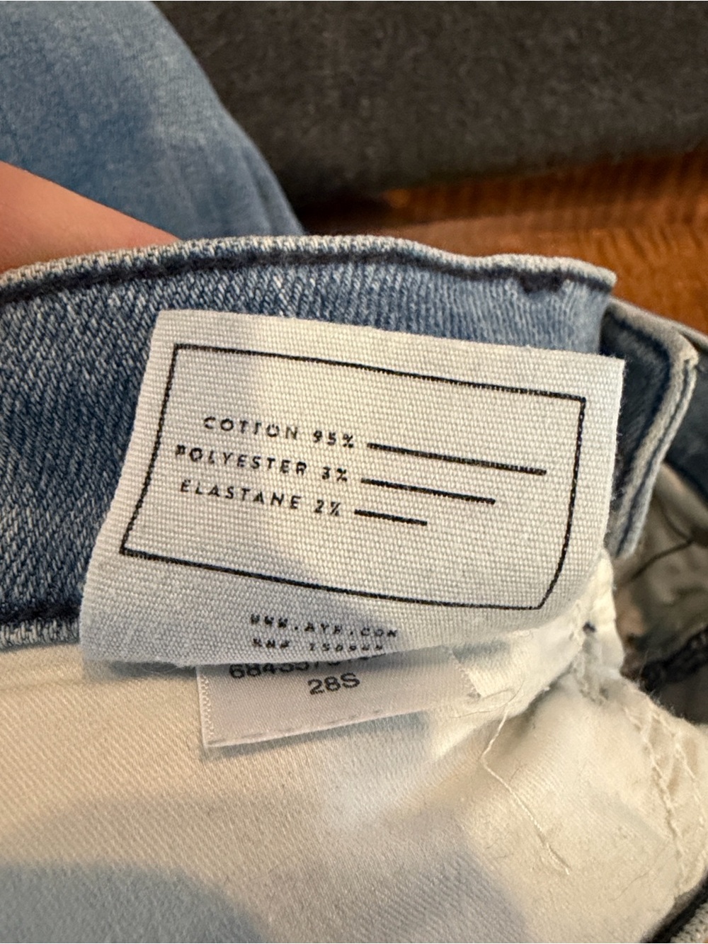 AYR The Pop Jeans 28s | Light Wash Cropped Straight Leg Classic - Picture 6 of 7